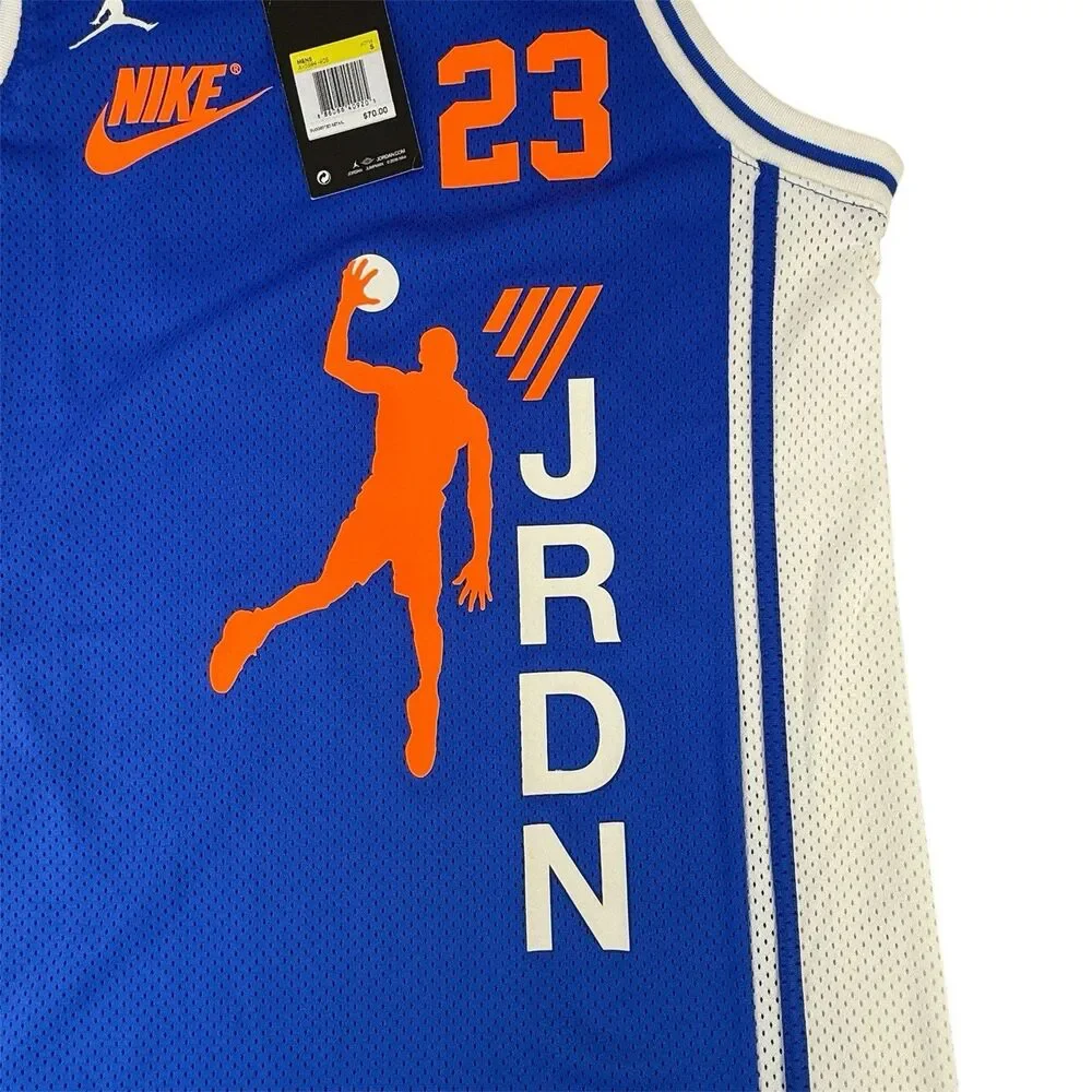 Nike  Air Jordan 5 Legacy Jersey Sleeveless Tank Blue/Orange AV5984-405 Men’s S